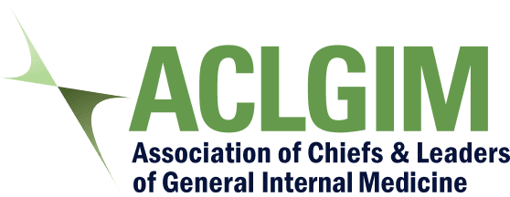 Logo in the SGIM style with 'ACLGIM' in green letters and 'Association of Chiefs & Leaders of General Internal Medicine' in dark blue.